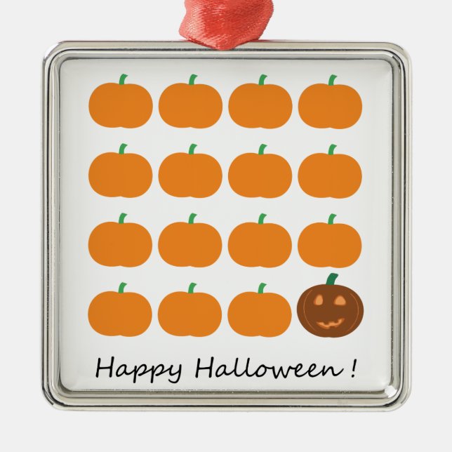 Adorno Metálico Happy Halloween Cumpkin Patch (Frente)
