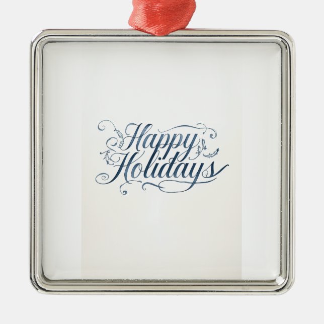 Adorno Metálico Happy Holidays Merry Christmas Family New Year (Frente)