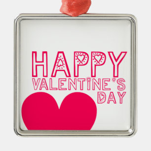Adorno Metálico Happy Valentine's day Ornament