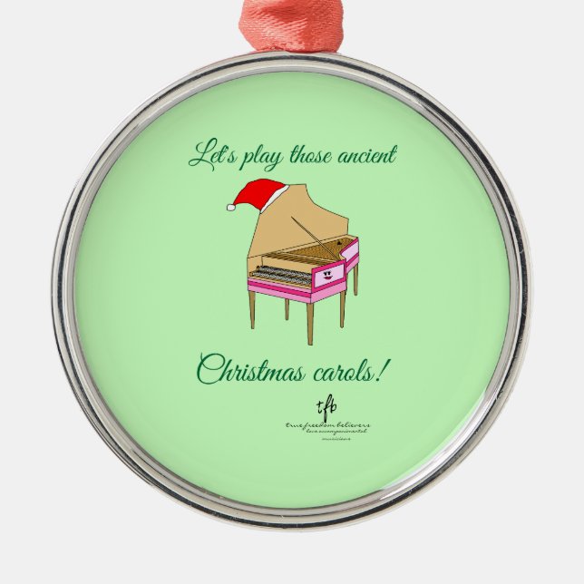 Adorno Metálico Harriet Harpsichord Navidades Carols Premium Round (Frente)