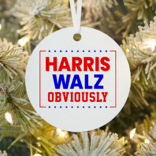 Adorno Metálico Harris Walz obviamente Kamala Harris por el presid