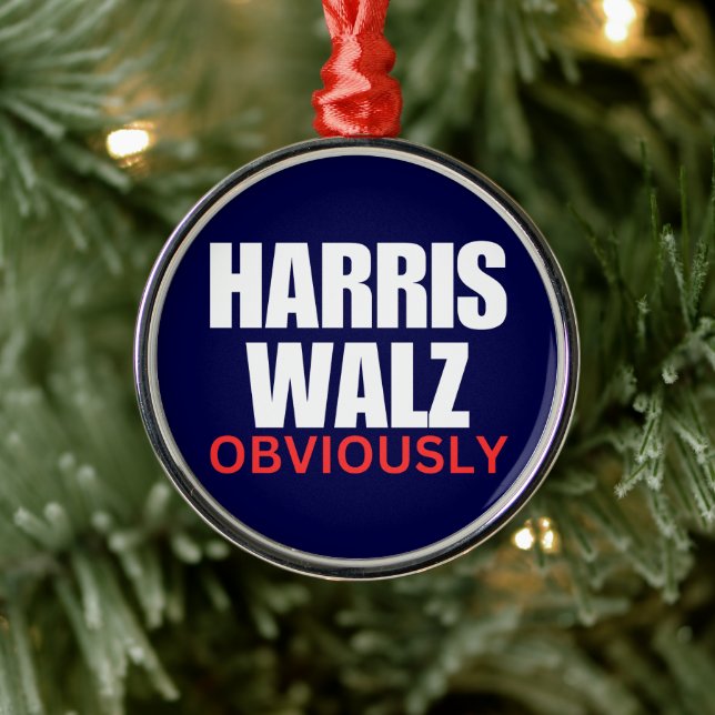 Adorno Metálico Harris Walz OBVIOUSLY | Harris Walz 2024 Obviament (Árbol)