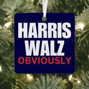 Adorno Metálico Harris Walz OBVIOUSLY Harris Walz 2024 Obviament