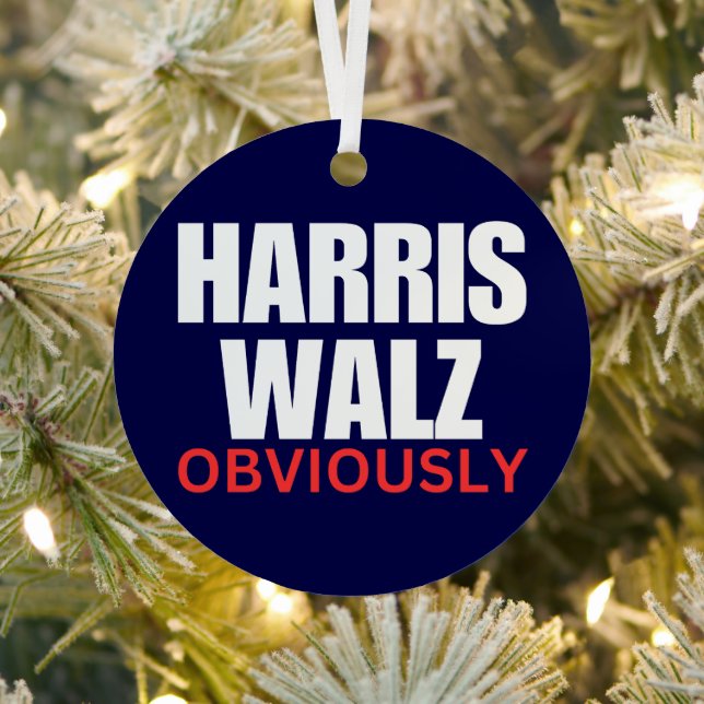 Adorno Metálico Harris Walz OBVIOUSLY | Harris Walz 2024 Obviament (in situ)