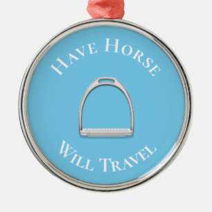 Adorno Metálico "Have Horse Will Travel" Inglés Stirrup Blue