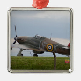 Adorno Metálico Hawker Hurricane Vista de Tres Cuartos