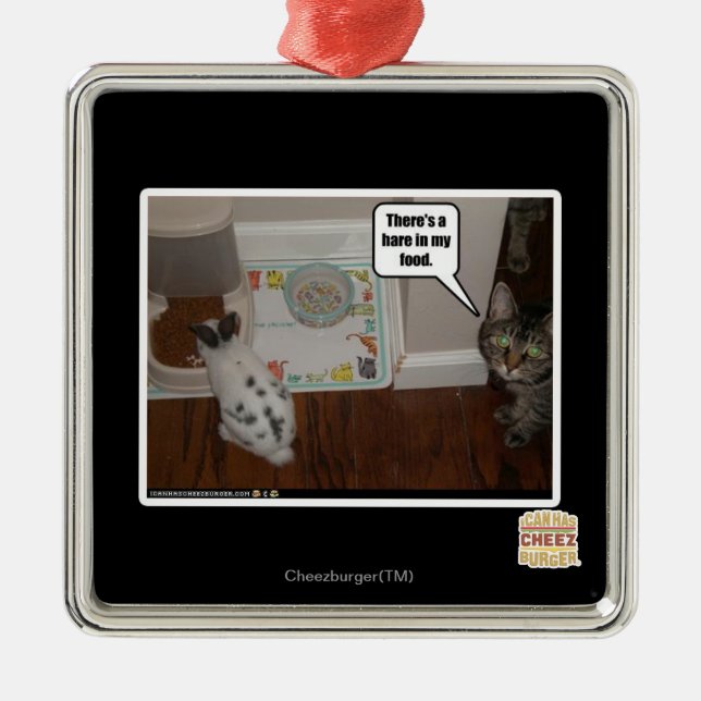 Adorno Metálico Hay una liebre en mi comida. (Frente)