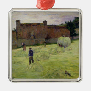 Adorno Metálico Haymaking de Paul Gauguin el en Bretaña, 1888