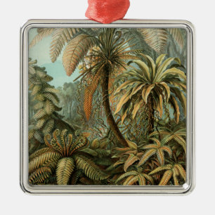 Adorno Metálico Helechos Palma Árbol Antiguo Arte Botánico Helecho