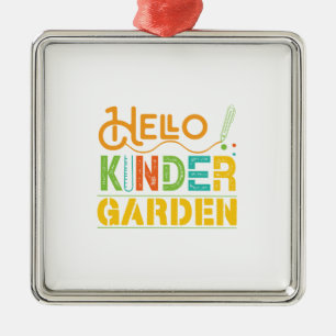 Adorno Metálico Hello Kinder Garden Teacher