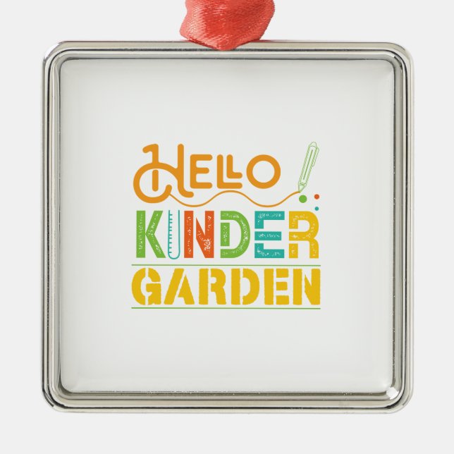 Adorno Metálico Hello Kinder Garden Teacher (Frente)