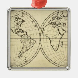 Adorno Metálico Hemisferio del doble del esquema del mundo