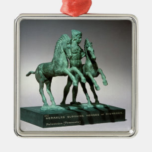 Adorno Metálico Hércules que somete los caballos de Diomedes,