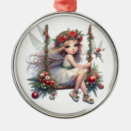 Adorno Metálico Hermosa acuarela Navidad