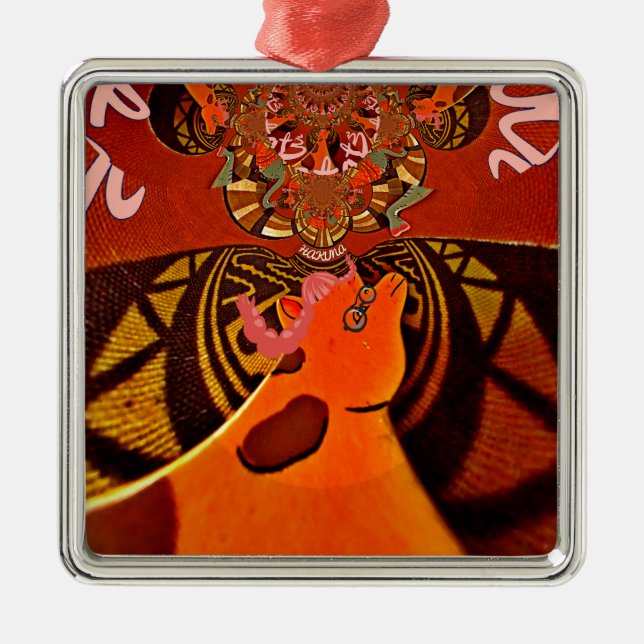 Adorno Metálico Hermosa e impresionante jirafa ama a los animales  (Frente)