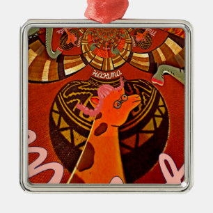 Adorno Metálico Hermosa e impresionante jirafa ama a los animales