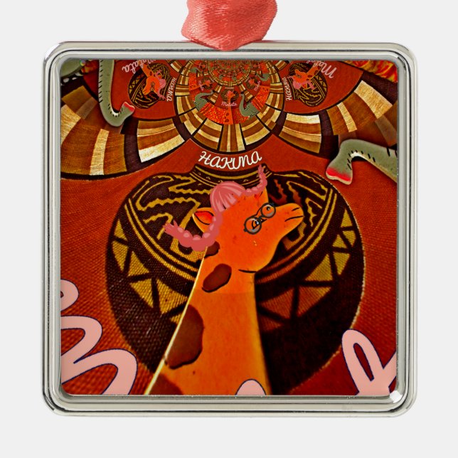 Adorno Metálico Hermosa e impresionante jirafa ama a los animales  (Frente)