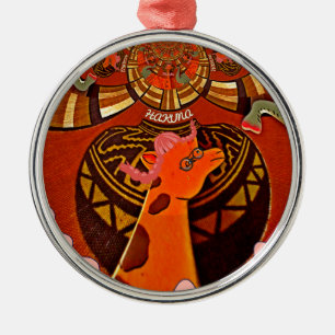 Adorno Metálico Hermosa e impresionante jirafa ama a los animales 