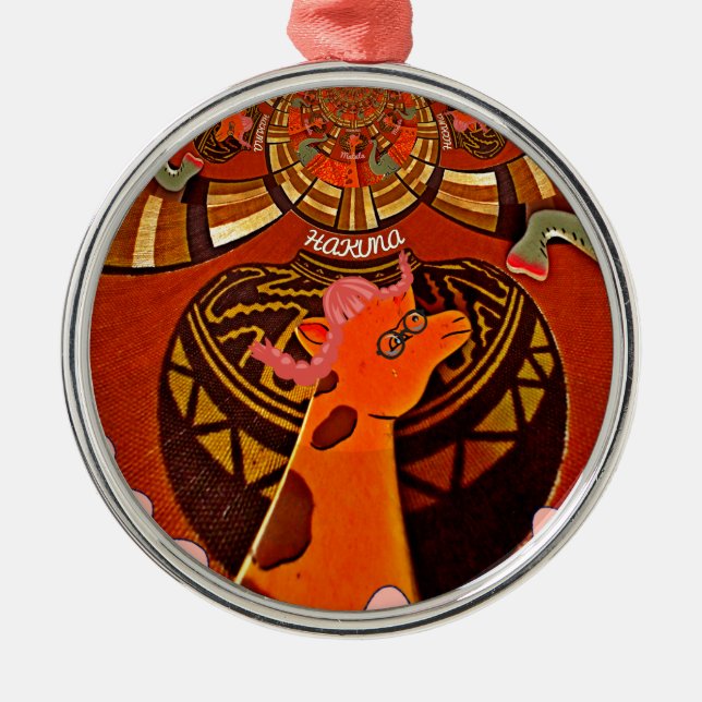 Adorno Metálico Hermosa e impresionante jirafa ama a los animales  (Frente)