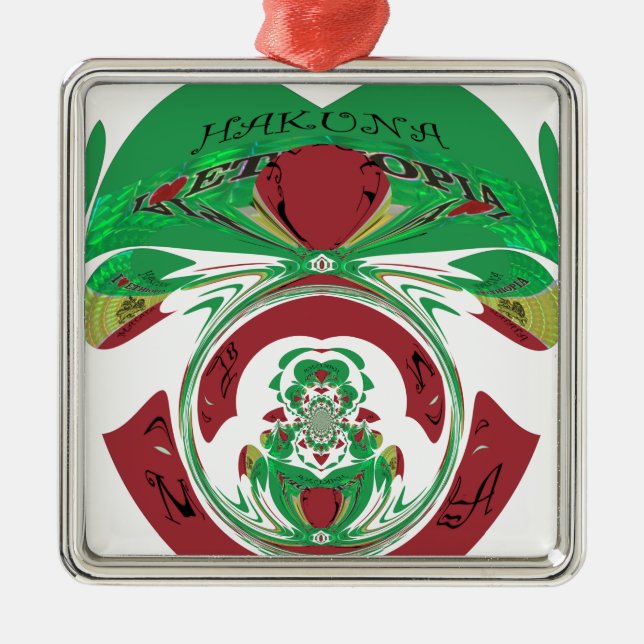 Adorno Metálico Hermosa Etiopía Encantadora Hakuna Matata Amo Hea (Frente)