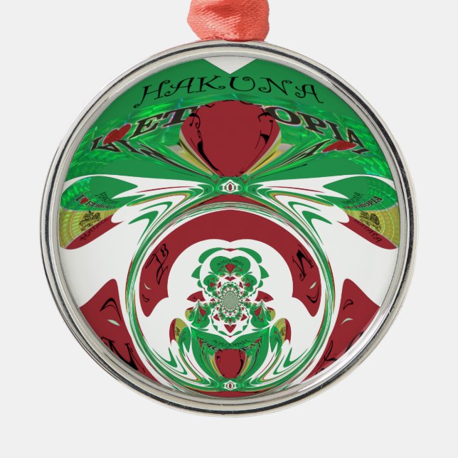 Adorno Metálico Hermosa Etiopía Encantadora Hakuna Matata Amo Hea (Frente)