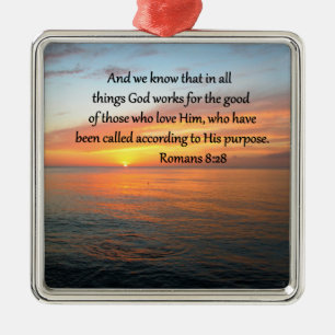 ADORNO METÁLICO HERMOSA FOTO DE ROMANS 8:28 SUNRISE