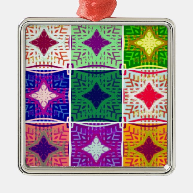 Adorno Metálico Hermosa imagen africana de arte a cuadros de verif (Frente)