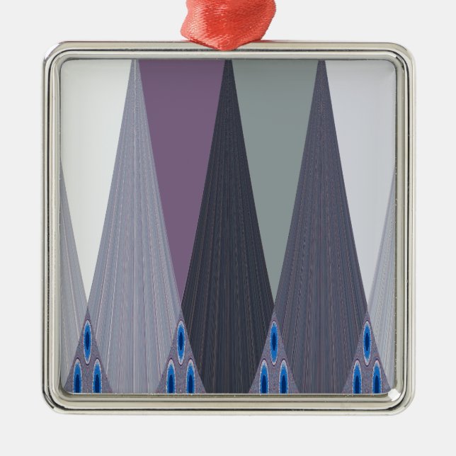 Adorno Metálico Hermosa impresión de arte de diseño de Chevron (Frente)