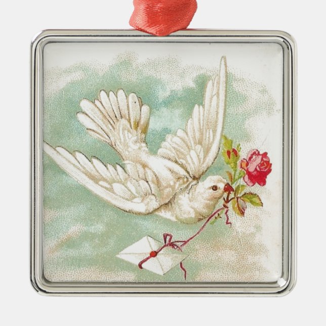 Adorno Metálico HERMOSA letra de paloma victoriana veneciana (Frente)