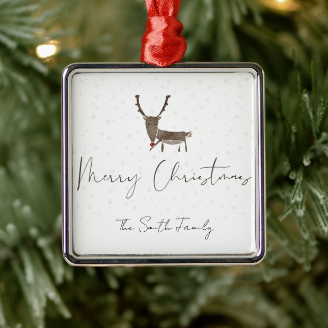 Adorno Metálico Hermosa magia de renos de las vacaciones cerámica  (Árbol)