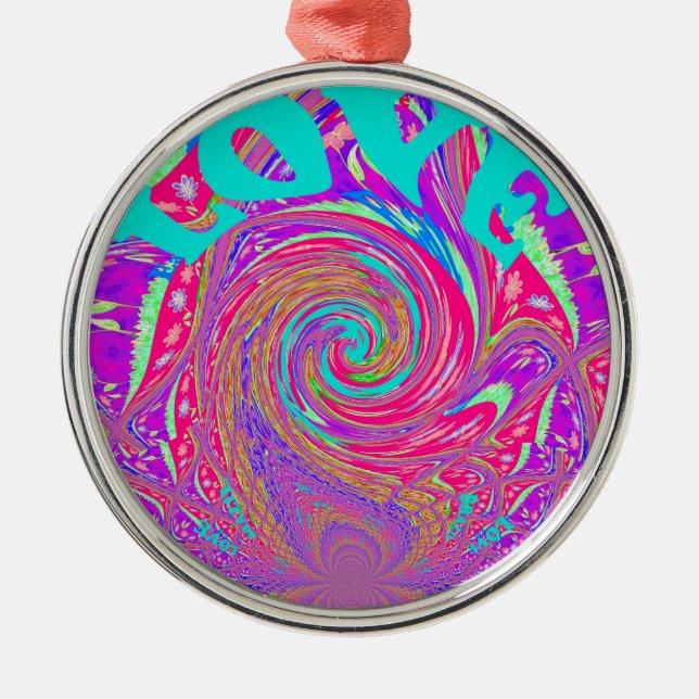 Adorno Metálico Hermosa maravilla Amor Remolino Texto Arte Imprimi (Frente)