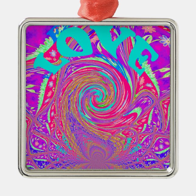 Adorno Metálico Hermosa maravilla Amor Remolino Texto Arte Imprimi (Frente)