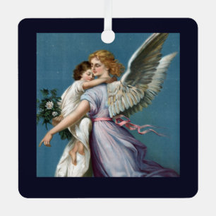 Adorno Metálico Hermosa pintura de ángel de la guarda