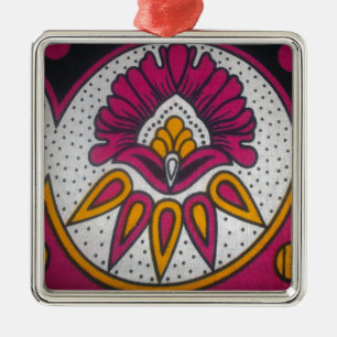 Adorno Metálico Hermosa pintura en motivos de tela africana