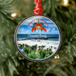 Adorno Metálico Hermosa playa de Clearwater Beach, Florida<br><div class="desc">Feliz Navidad desde Clearwater Beach,  Florida... sol,  vacaciones,  diversión,  palmeras y una playa de arena</div>