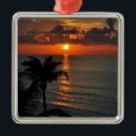 Adorno Metálico Hermosa puesta de sol de Cancún<br><div class="desc">Hermosa puesta de sol de Cancún con palmeras tropicales en el paisaje</div>