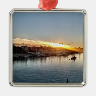 Adorno Metálico Hermosa puesta de sol en el puerto de la isla Balb