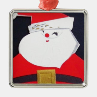 Adorno Metálico Hermosa Santa Navidad de época