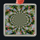 Adorno Metálico Hermoso boho rosa, rosas rojas, acuarela floral<br><div class="desc">Románticos rosas de color rojo y rosa frente a una valla blanca de piquete,  brillando al sol de la noche. inspiración de un viaje a la isla de Mackinac Michigan. pintura original de H Cooper.</div>