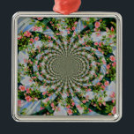 Adorno Metálico Hermoso boho rosa, rosas rojas, acuarela floral<br><div class="desc">Románticos rosas de color rojo y rosa frente a una valla blanca de piquete,  brillando al sol de la noche. inspiración de un viaje a la isla de Mackinac Michigan. pintura original de H Cooper.</div>