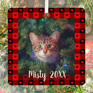 Adorno Metálico Hermoso Búfalo Cuadros Corazones Gato Personalizad