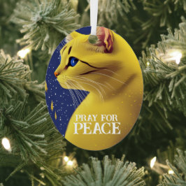 Adorno Metálico Hermoso gato amarillo con ojos azules - ucrania