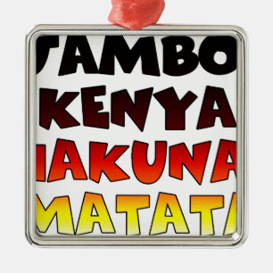 Adorno Metálico Hermoso Jambo Kenya Hakuna Matata Agradable Arte