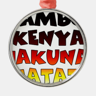 Adorno Metálico Hermoso Jambo Kenya Hakuna Matata Agradable Arte