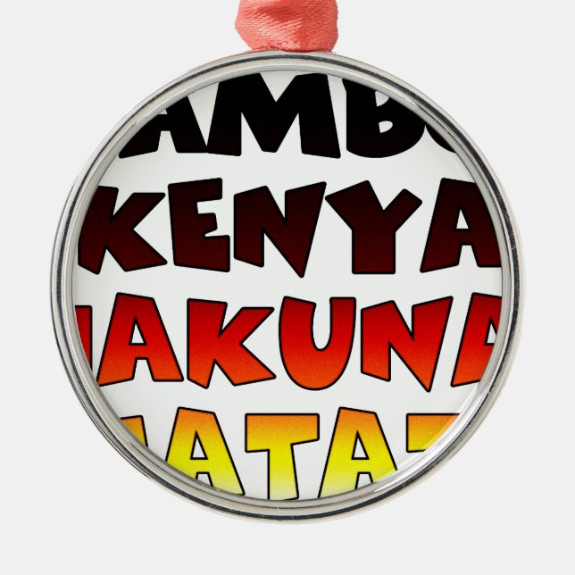 Adorno Metálico Hermoso Jambo Kenya Hakuna Matata Agradable Arte (Frente)