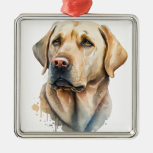 ADORNO METÁLICO HERMOSO LABRADOR AMARILLO RETRIEVER PERRO
