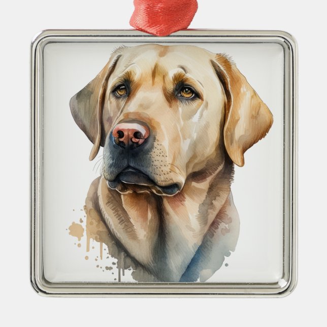 ADORNO METÁLICO HERMOSO LABRADOR AMARILLO RETRIEVER PERRO (Frente)