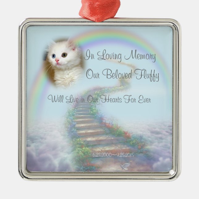 Adorno Metálico Hermoso memorial personalizado de gato o perro (Frente)