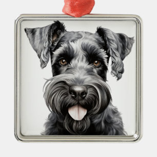 ADORNO METÁLICO HERMOSO PERRO AZUL DE KERRY NEGRO TERRIER