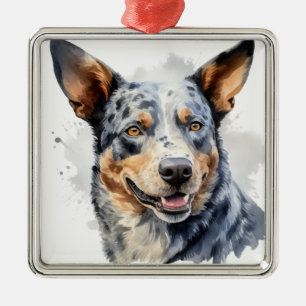 ADORNO METÁLICO HERMOSO PERRO DE GANADO AUSTRALIANO